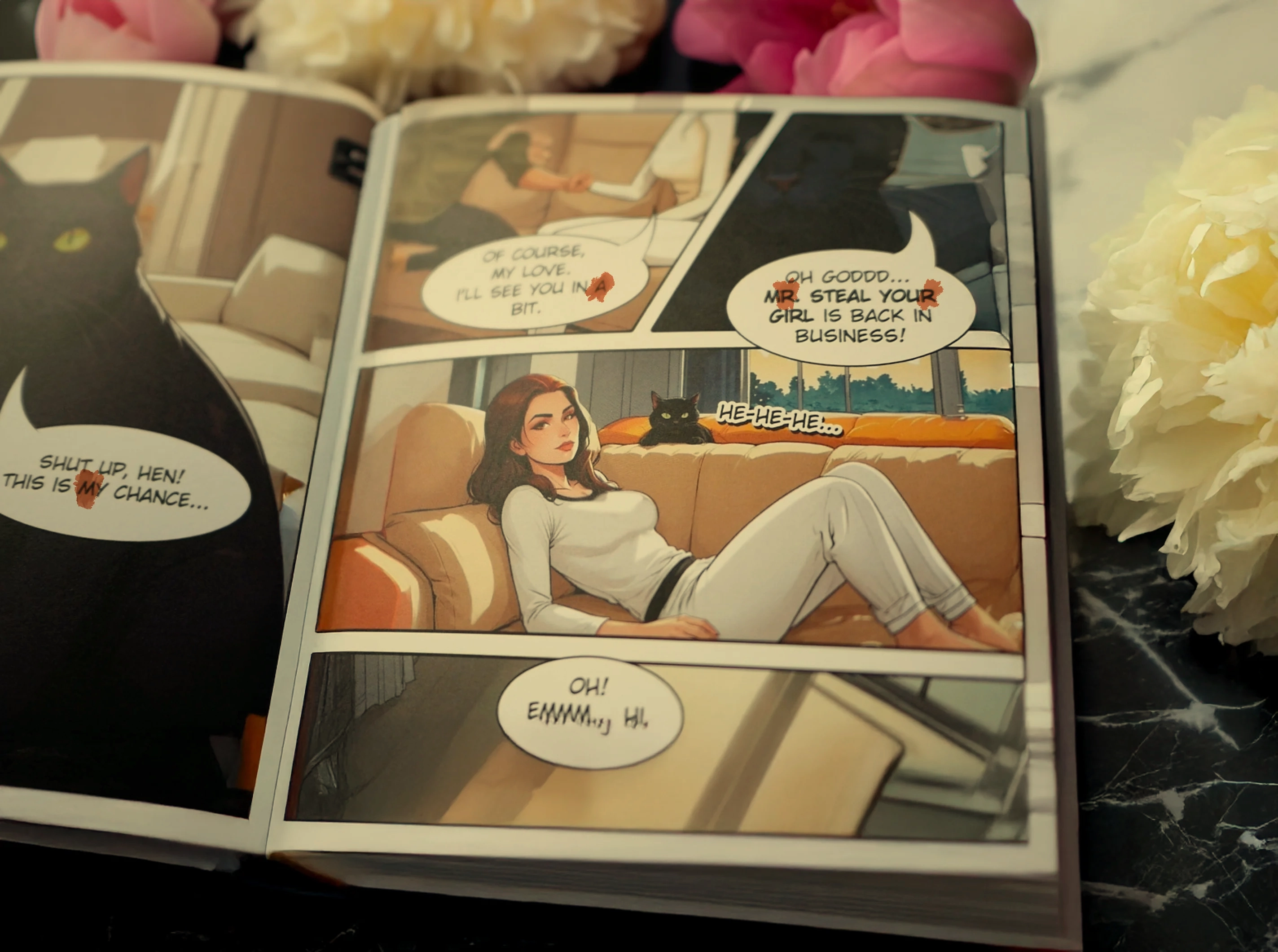 First letters of chapters spelling out 'Will You Marry Me' as an interactive discovery